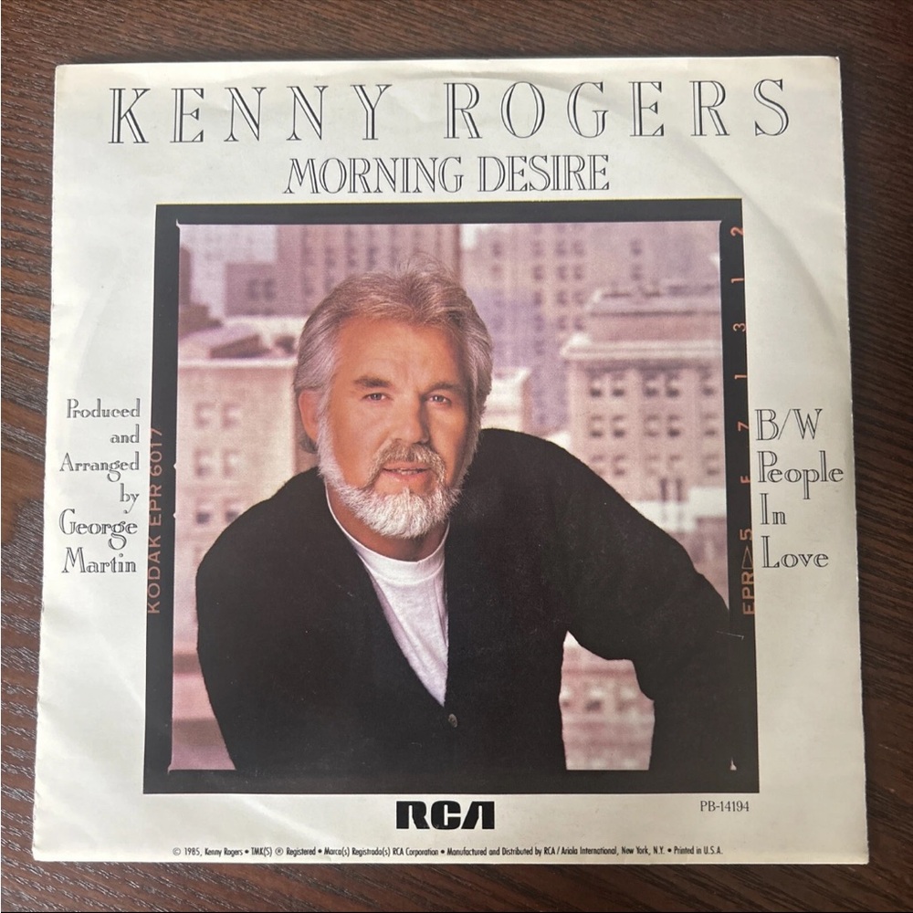 Kenny Rogers 'Morning Desire' Vinyl Record “People In Love” 7”